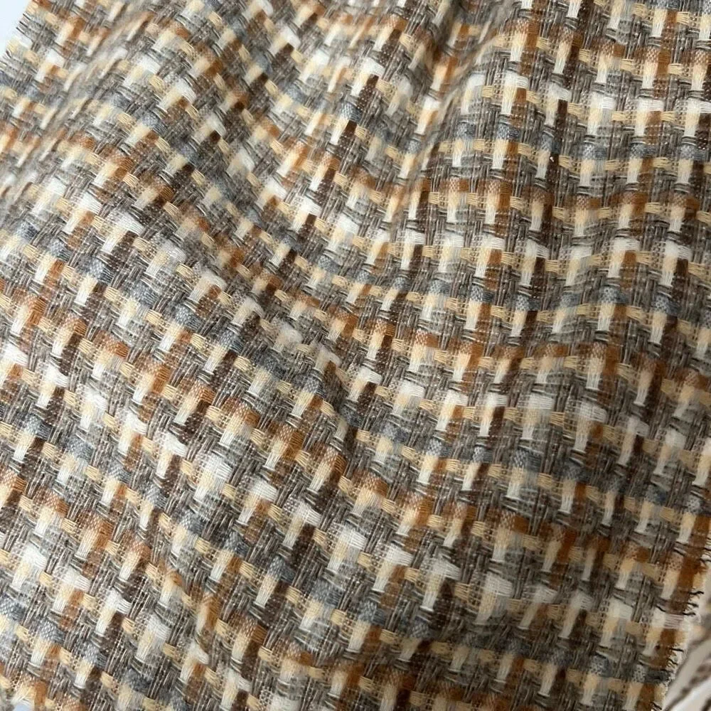 Cashmink v. fraas Germany Woven Neutral fringe scarf vintage